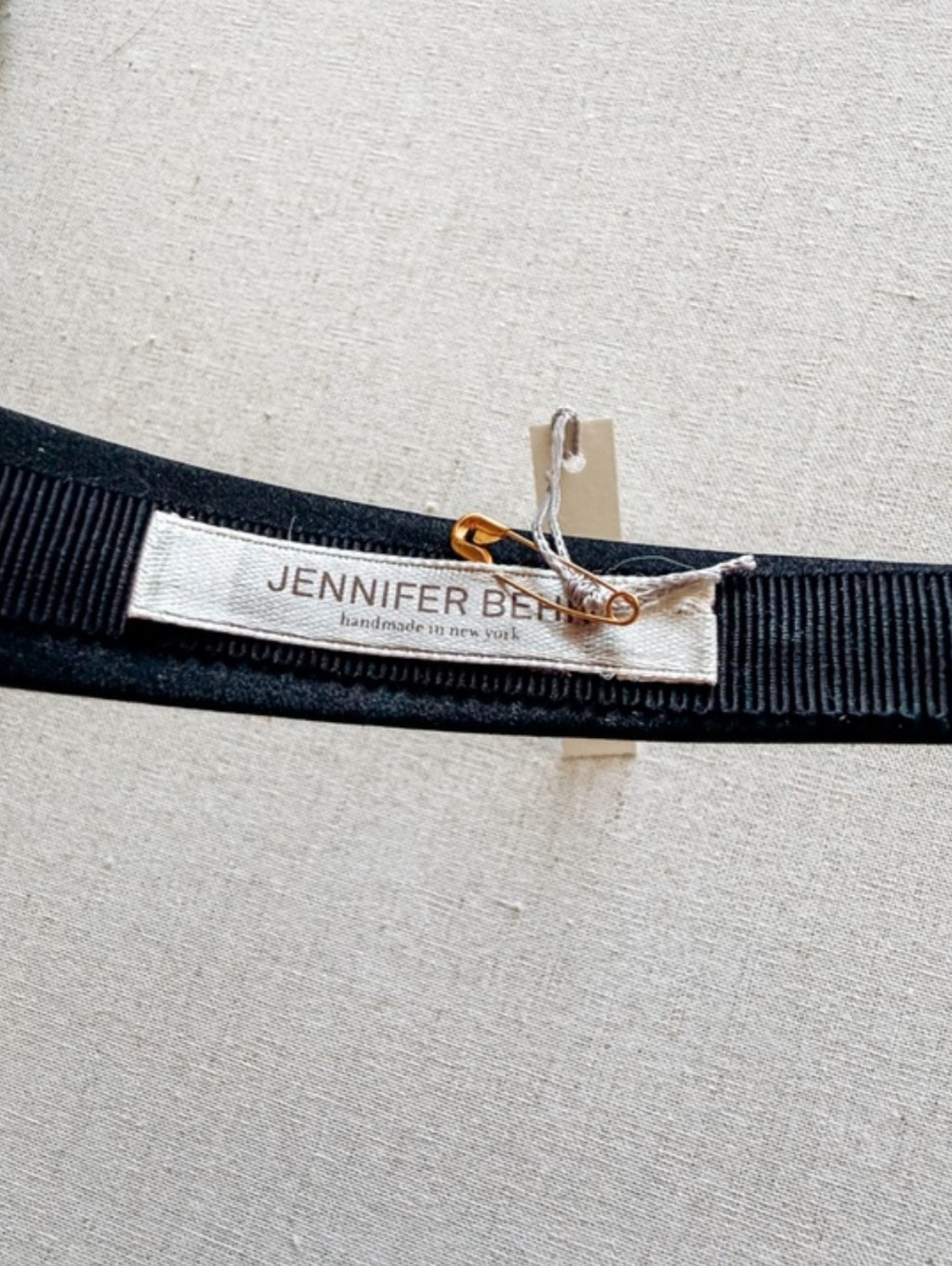 Jennifer Behr Black Satin Padded Headband Handmade In New York Nwt — image 2 of 4